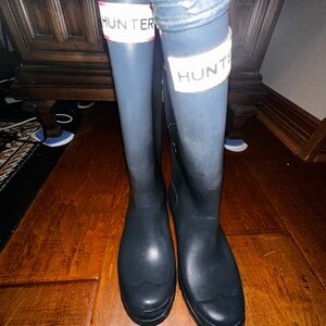 Women's  Tall Hunter Boots size 5 navy